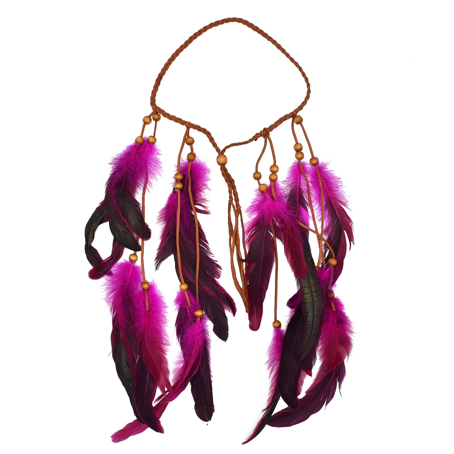 Newly Released at Buy Center: Feather Hair Band New Retro Fringed Headwear Rose Red