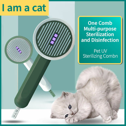 Pet Germicidal Sterilizing Comb Usb Rechargeable Cat Dog Automatic Hair Removal Brush Floating Beauty Comb Grooming Tool Buy Center