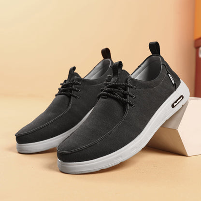 Hot New Items at Buy Center: Men's Cloth Shoes Versatile Soft Bottom Lace Up Leisure Sports Black