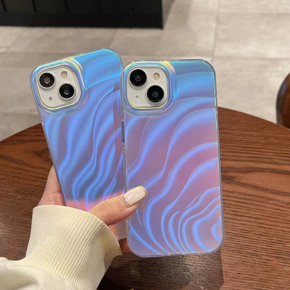 Buy Center Trend- Three-dimensional Wave Laser Phone Case Aurora Discoloration