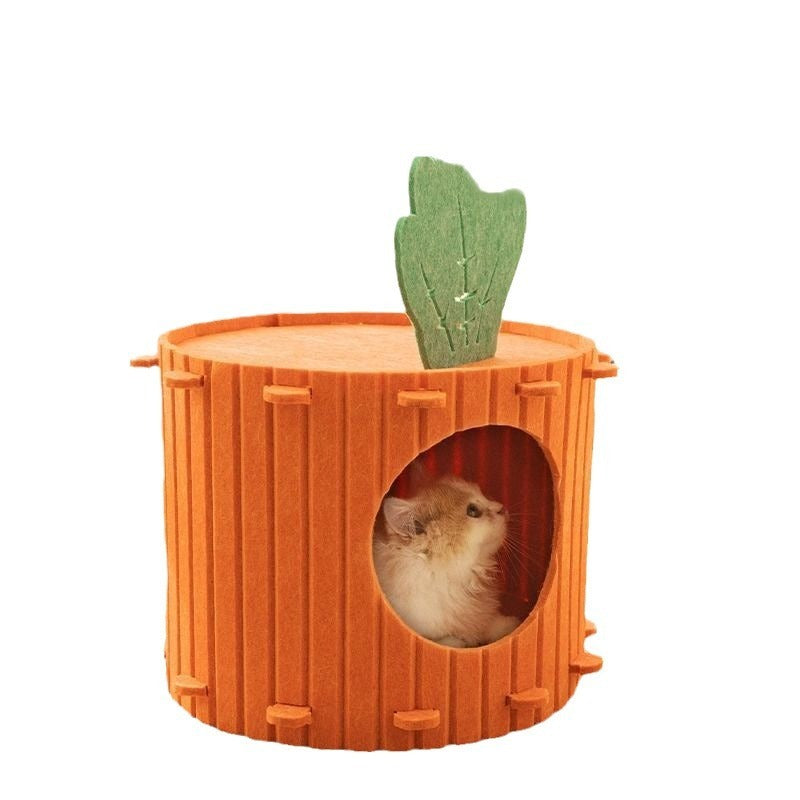 Buy Center Top Rated-Carrot Cat Nest Cat Tunnel Felt Cat Nest Drilled Semi Enclosed Cattery