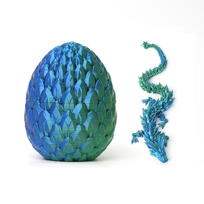 Hot New Items at Buy Center: Print Dragon Ornaments Colorful Movable Crystal Creative Christmas Easter Eggs 2 BlueGreen