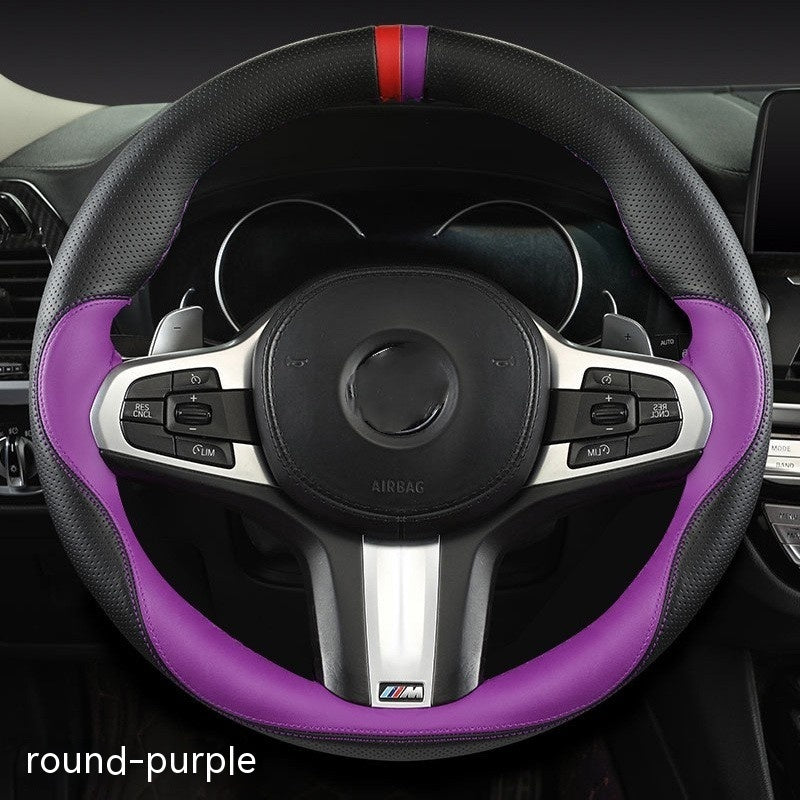 Newly Arrived at Buy Center: Round D-type Universal Steering Wheel Cover Purple Circular Dshaped