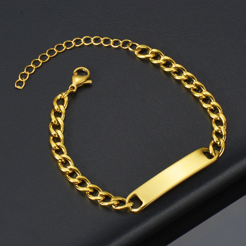 Buy Center Prestige-Stylish Stainless Steel Laser Engraving Bracelet Gold 1Style