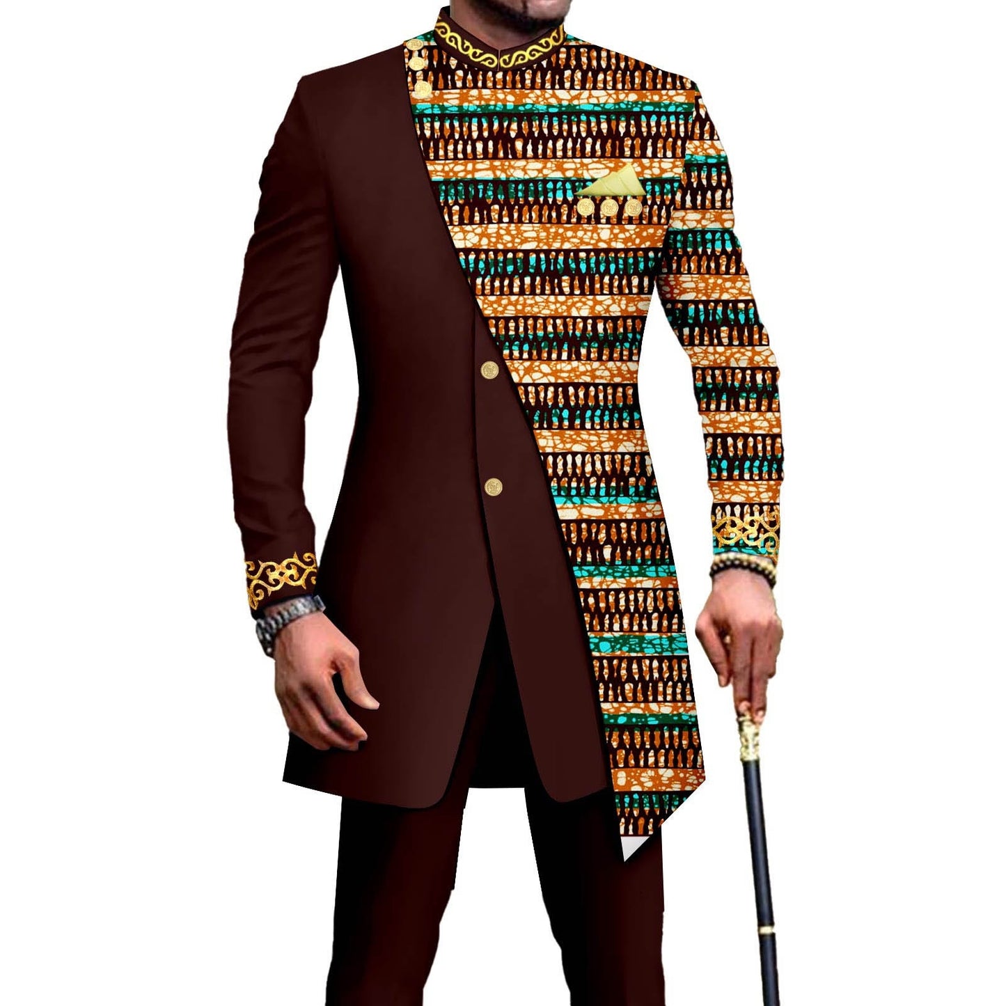 Traje de dos piezas ajustado de talla L para hombre africano de One Piece Dropshipping