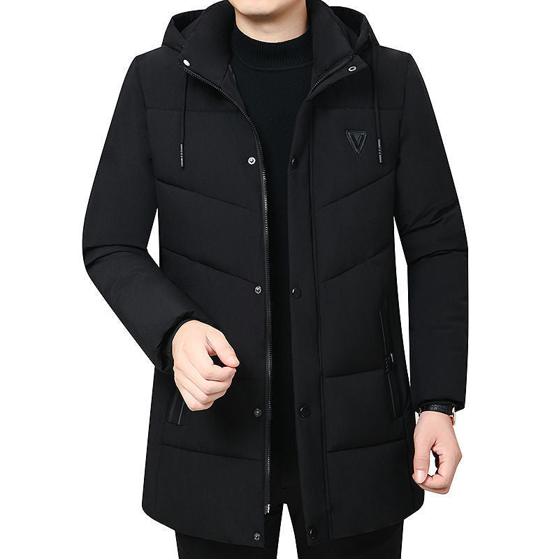 Manteau d'hiver épais pour hommes d'âge moyen et âgés