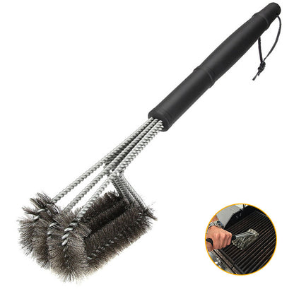 Fresh Arrivals at Buy Center: 18-inch Three-head Barbecue Grill Cleaning Brush Steel Wire Oven Outdoor BBQ Tools