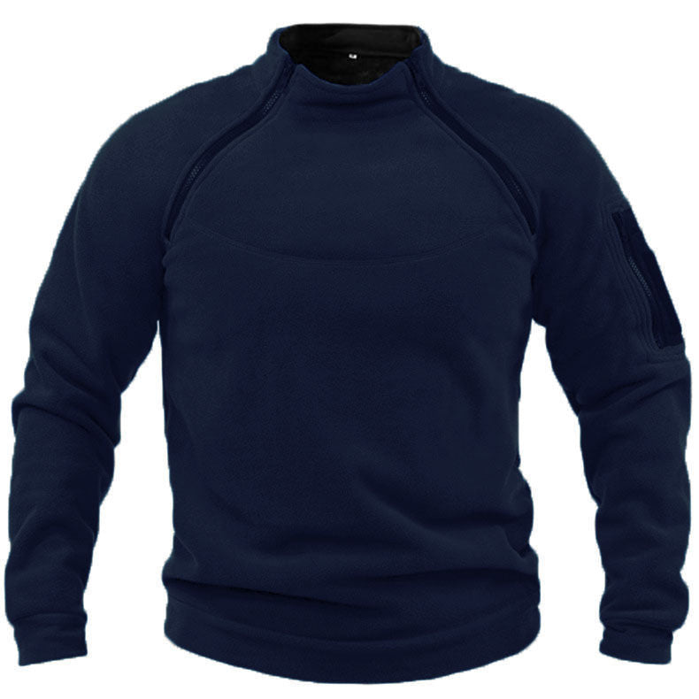 Stand Collar Men's Sweater Warm And Loose Solid Color Clothing Buy Center