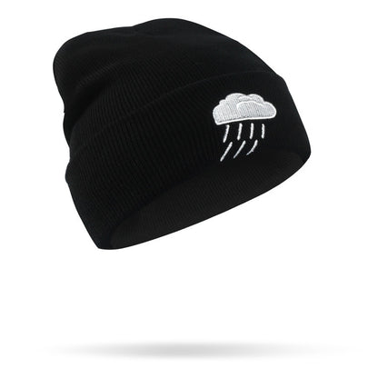 Casquette en laine Hip Hop Fashionmonger Chapeau tricoté créatif avec broderie météo