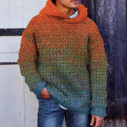 Pull à capuche tissé de style classique et lourd pour homme en fibre d'acétate, nouvelle collection automne et hiver