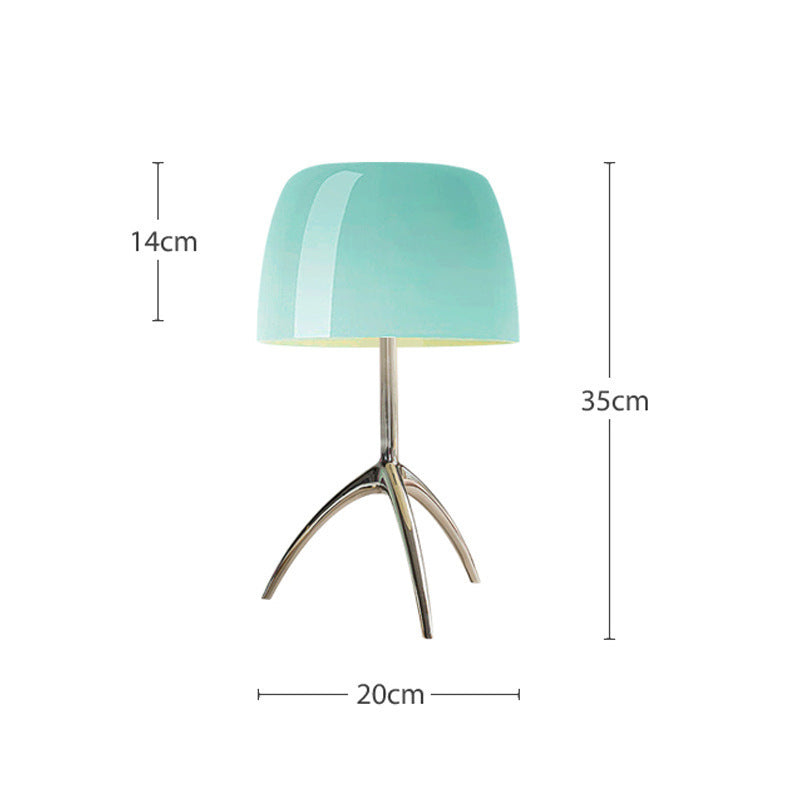 Just Arrived at Buy Center: Copper Table Lamp Middle Ancient House Retro Designer Lamps Small Size Blue Cover