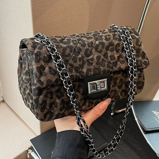 New Leopard Print Shoulder Crossbody Small Square Bag | women's hand bag | Buy Center