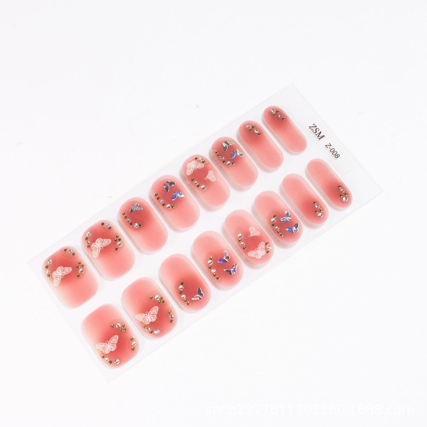 Fresh Arrivals at Buy Center: 16 Finger Diamond Nail Sticker 3D Waterproof Multicolor Z008