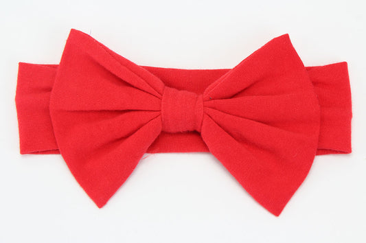 New Babies' Headwear Cotton Hair Band 16 Colors Big Bow Bright Red