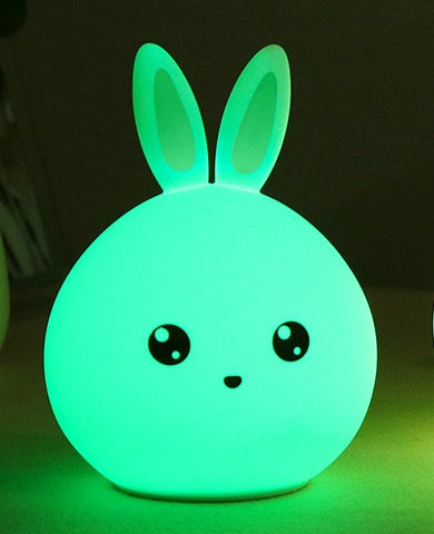 Cute Night Light Animal Rabbit Night lamps Touch Sensor Silicone LED Colorful Lights Buy Center