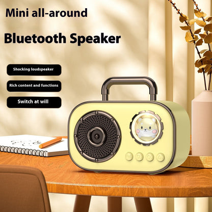 Newly Released at Buy Center: Portable Retro Bluetooth Audio Small Portable Home Space Capsule Milky Yellow