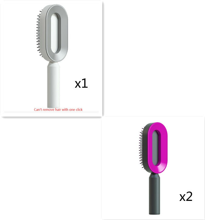 Self Cleaning Hair Brush For Women One-key Cleaning Hair Loss Airbag Massage Scalp Comb Anti-Static Hairbrush Set4