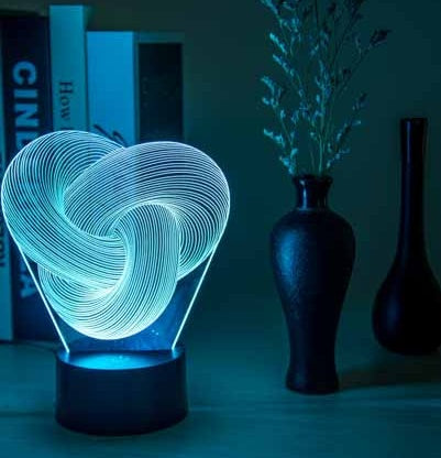 Twist Abstract LED 3D Night Light Touch Colorful Acrylic 3D Table Lamp Decoration Lighting Baby Sleeping Mood Lamp Best Gift Buy Center