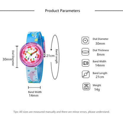 Reloj de silicona transparente con dibujos animados para niños