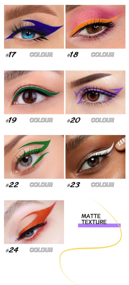 Buy Center Handpicked- Color Eyeliner Makeup Waterproof Quick-drying Very Fine 24 Colors