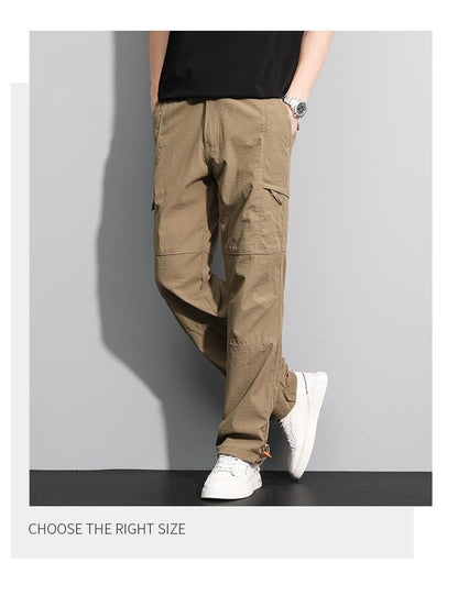 Now Available at Buy Center: Thin Overalls Men's Casual Loose Ultrathin Khaki Straight