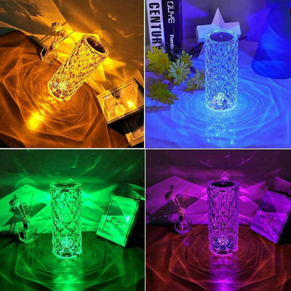 LED Crystal Table Lamp Diamond Rose Night Light Touch Atmosphere &Remote Control Buy Center