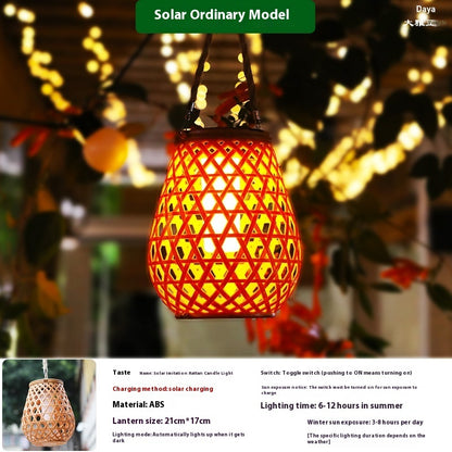 Hot New Items at Buy Center: Solar Garden Decoration Bamboo Woven Candle Lights 2 Bamboo Candle Light