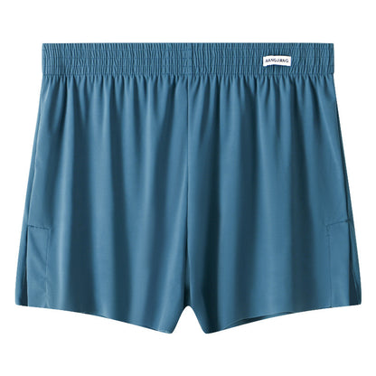 Newly Arrived at Buy Center: Men's Summer Exercise Workout Quick-drying Ice Silk Shorts Lake Blue