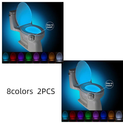 Toilet Induction LED Night Light 8colors 2PCS