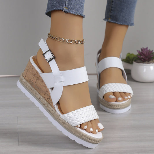 Hot New Items at Buy Center: Ankle-strap Sandals Women's Casual Shoes Open Toe Wedge Plus Size