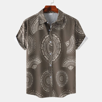 Newly Arrived at Buy Center: Cross-border Wind Beach Digital Printing Men's Short Sleeve Shirt C296