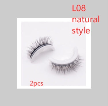 Buy Center Premium-Reusable 3D Mink Lashes Natural False Eyelashes Self Adhesive Fake Glue Free Makeup Eyelash Extension Silk