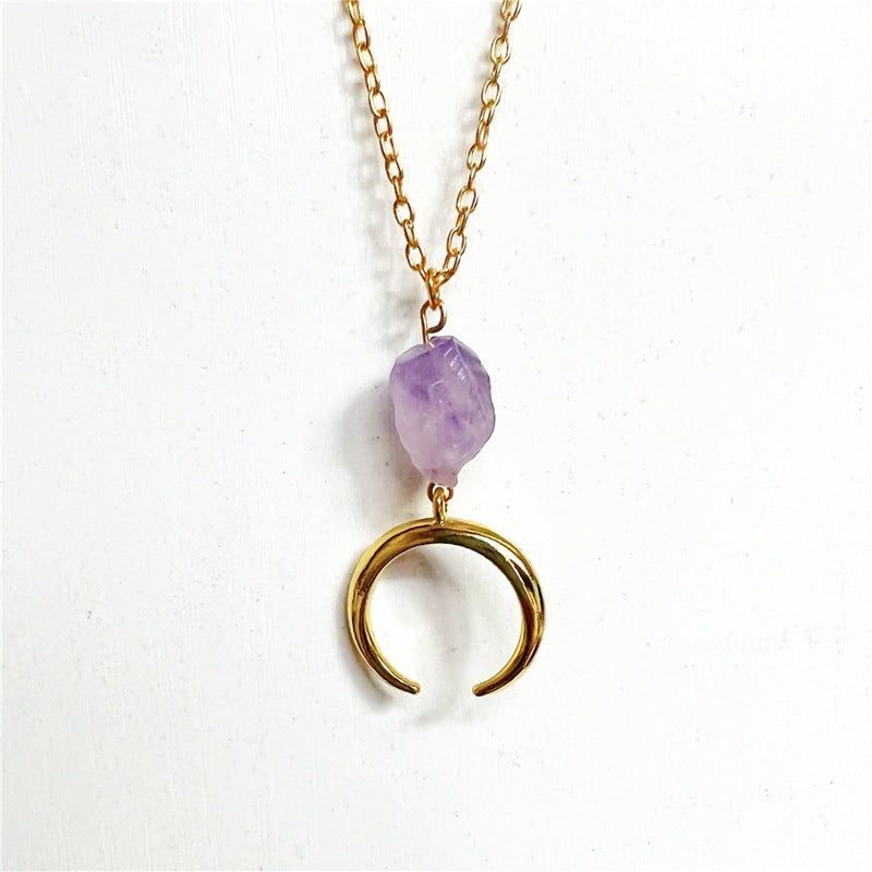 Buy Center Handpicked- Natural Irregular Amethyst Pendant Necklace