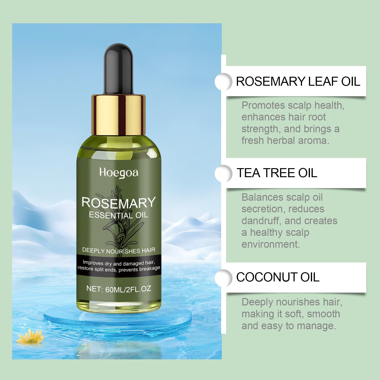 New Rosemary Hair Care Oil Nourishes Moisturizing Repair