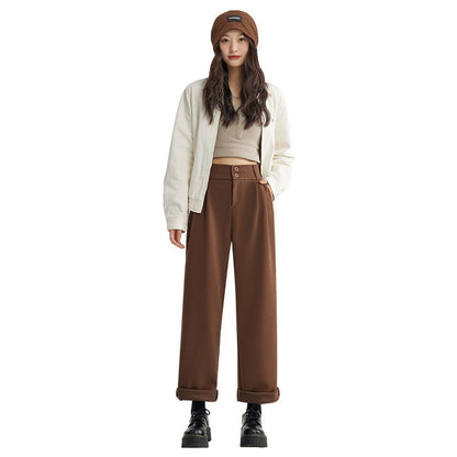 Straight Woolen Wide Leg Pants Buy Center