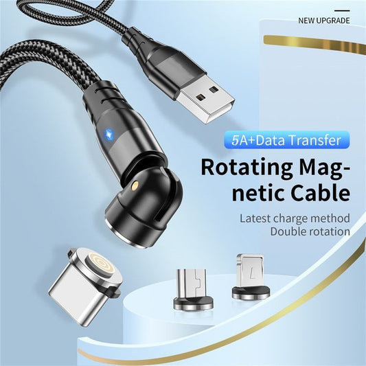 Buy Center Exclusive Offer--in-1 Magnetic Data Cable 540 Rotating Connector 5A Fast Charging