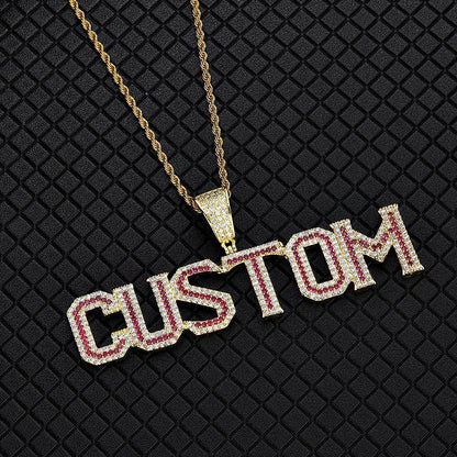 Trending Now at Buy Center: Colorful Zirconia Alphabet Splicing Combination Pendant Necklace Gold