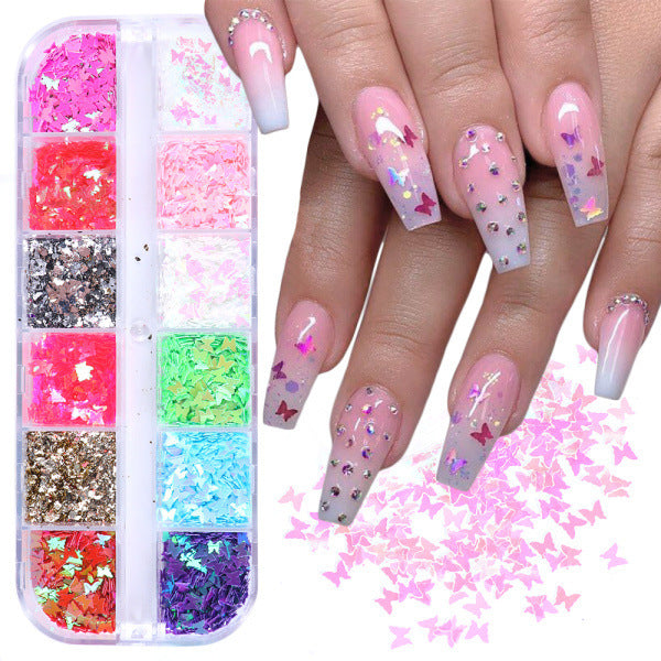 Trending Now at Buy Center: Symphony butterfly sequin nail decoration 2style