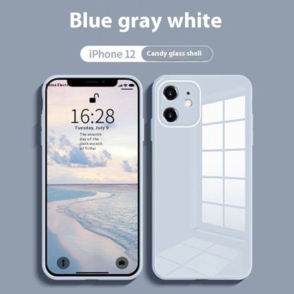 Now Available at Buy Center: Applicable To Liquid Silicone Glass Phone Case Blue And Gray