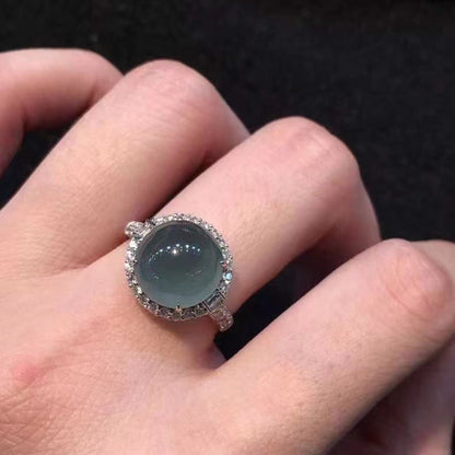 Lake Blue Chalcedony Ring Female Full Diamond | Jewelry & Watches3 | Buy Center