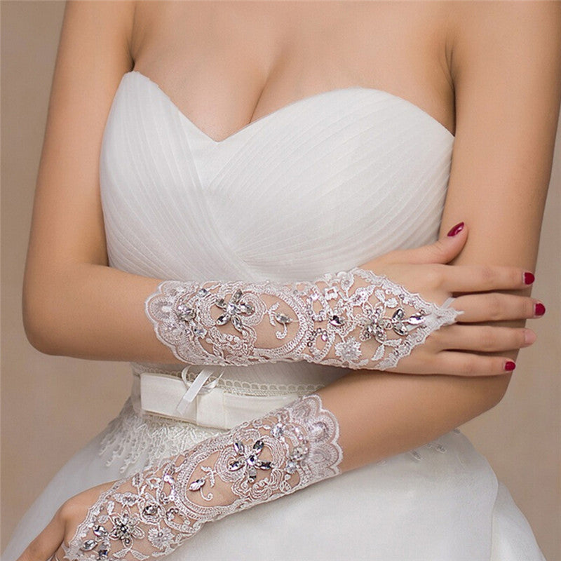 Mother wedding dress gloves