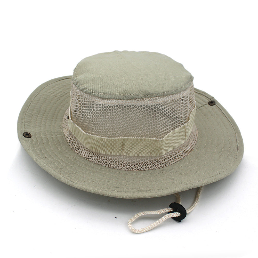 Newly Released at Buy Center: Outdoor Casual Mountaineering Fishing Fisherman Hat Mesh Beige L 58 To 60cm