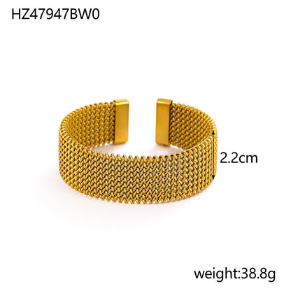 Buy Center Premium Choice-Ring Soft Titanium Steel Open-end Bracelet Gold Plated HZ47947BW0