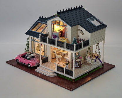 New at Buy Center: Cute Room Provence Handmade Cottage Assembled Model Villa Room Girl's Birthday Gift Provence Villa English Version