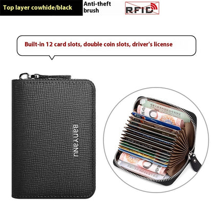 Fresh Arrivals at Buy Center: Guangzhou Banyanu Leather Factory Card Holder Female Black 12 card slots