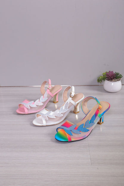 Newly Released at Buy Center: Summer New High Heel Sandals Stiletto Heel Rhinestone Buckle Sandals Fashion Sexy High Heels