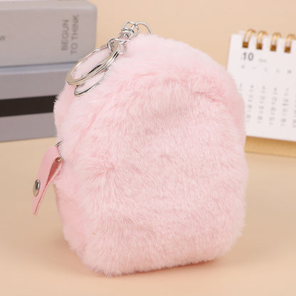 Mini billetera de peluche Estuche pequeño para guardar auriculares y llaves