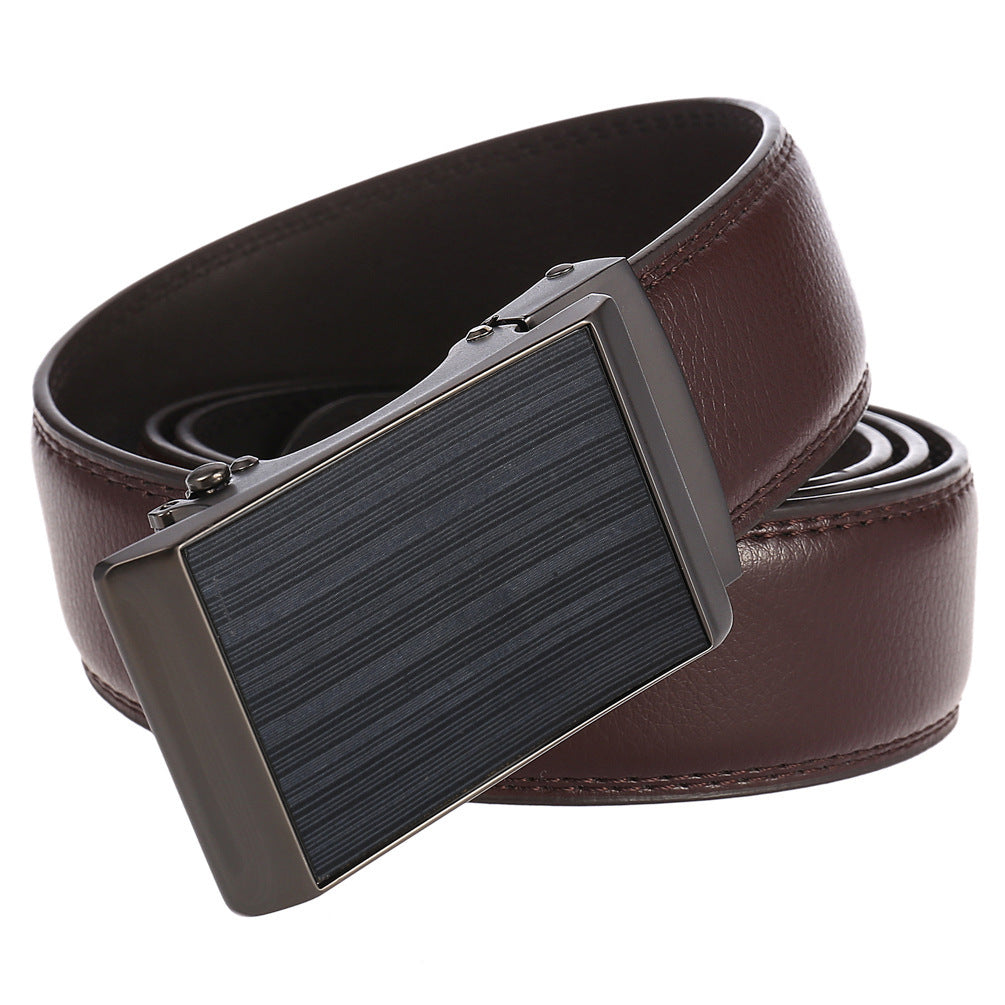 Ceinture en alliage de cuir de vache avec boucle automatique pour homme