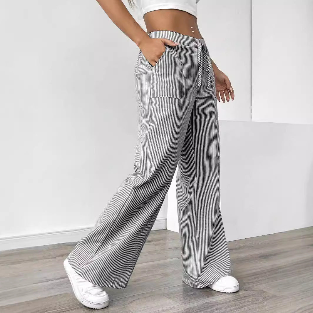 New Striped Trousers Casual Versatile Loose Wide Leg Buy Center