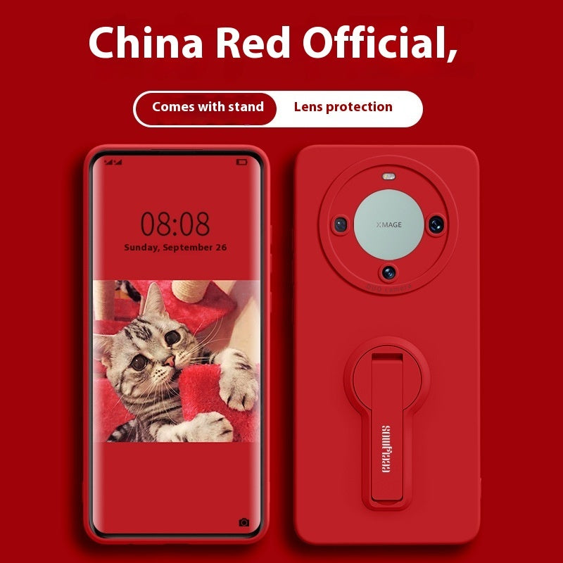 Fresh Arrivals at Buy Center: Soft Silicone Straight Edge All-inclusive Phone Case Chinese Red